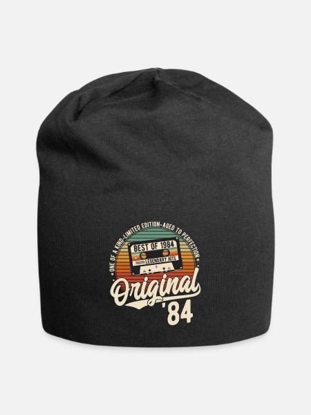 Original 1984 Jahrgang Vintage Geburtstag Retro - Jersey-Beanie - Schwarz