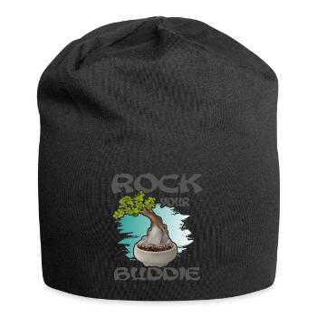 BONSAI-Baum auf dem Stein Yamadori Bonsaimeister - Jersey-Beanie - Schwarz - Vorne