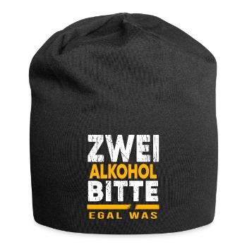 Bier Biergarten Trinkspruch Bierbauch - Jersey-Beanie - Schwarz - Vorne