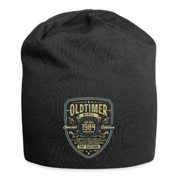 Oldtimer Baujahr 1984 Jahrgang Geburtstag Geschenk - Jersey-Beanie - Schwarz - Vorne