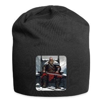 Proud Viking warrior Germanic with sword - Jersey Beanie - black - Front
