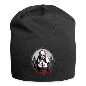 Horror Nonne Halloween Grusel Creepy - Jersey-Beanie - Schwarz - Vorne