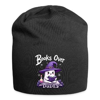 Ghost Woman Loves Reading Halloween - Jersey Beanie - black - Front