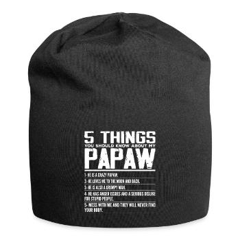 5 Dinge, die du über My Papaw wissen solltest - Opa - Jersey-Beanie - Schwarz - Vorne