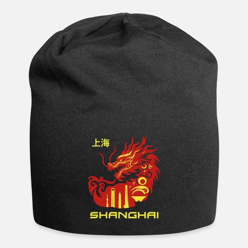 SHANGHAI - Bonnet en jersey - noir