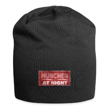 Stadt München bei Nacht - Jersey-Beanie - Schwarz - Vorne