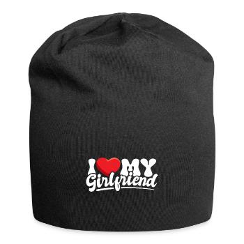 I love my Girlfriend - Jersey-Beanie - Schwarz - Vorne
