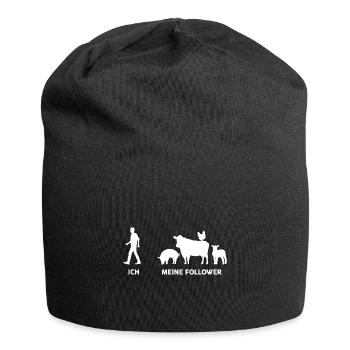 Ich Meine Follower Schwein Kuh Schaf Huhn Nutztier - Jersey-Beanie - Schwarz - Vorne
