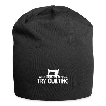 Quilten von Tagesdecken - Jersey-Beanie - Schwarz - Vorne