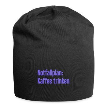 Kaffee-Notfallplan - Jersey-Beanie - Schwarz - Vorne
