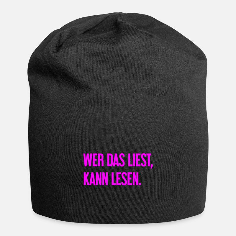 Wer das liest, kann lesen. - Jersey-Beanie - Schwarz