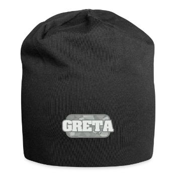 Greta als Gesundheit - Jersey-Beanie - Schwarz - Vorne