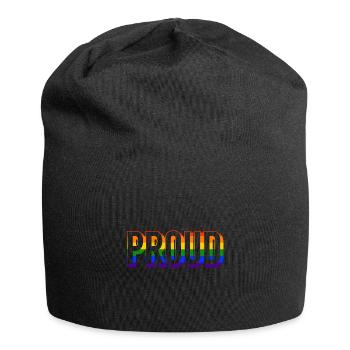 Proud LGBT Gay Pride CSD Regenbogen Stolz - Jersey Beanie - black - Front