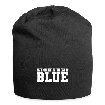 Les gagnants portent un char bleu - Bonnet en jersey - noir - Devant