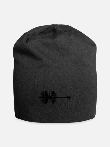 wald, gitarre gespiegelt - Jersey-Beanie - Schwarz
