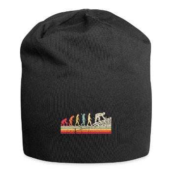 Roofer Human Evolution Retro Vintage Construction - Jersey Beanie - black - Front