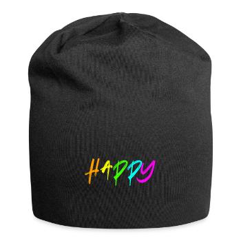 Happy - Jersey-Beanie - Schwarz - Vorne
