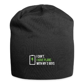Mutter von 2 Jungen Design für eine Mutter von 2 - Jersey-Beanie - Schwarz - Vorne