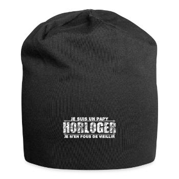 je suis un papy horloger cadeau de mon papy. - Bonnet en jersey - noir - Devant