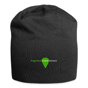 Frag nicht, starte einfach - Jersey-Beanie - Schwarz - Vorne