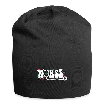 Nurse Christmas Outfit - Jersey Beanie - black - Front