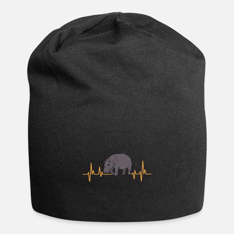Flusspferd Nilpferd - Jersey-Beanie - Schwarz