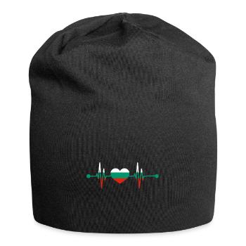Herzschlag Balkan Bulgare Bulgarien - Jersey-Beanie - Schwarz - Vorne