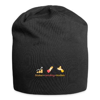 Staken - Lending - Hodlen - Jersey-Beanie - Schwarz - Vorne