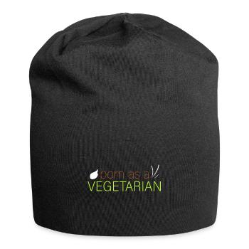 als Vegetarier geboren - Jersey-Beanie - Schwarz - Vorne