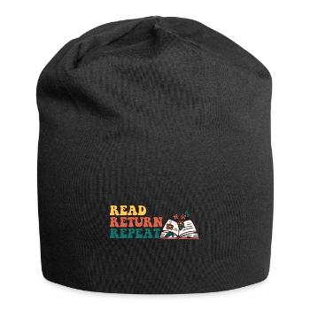 Librarian Read Return Repeat Library Worker Book - Jersey-Beanie - Schwarz - Vorne