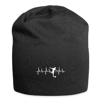 Fußball Herzschlag, Fußball, Fußballer, soccerl - Jersey Beanie - black - Front