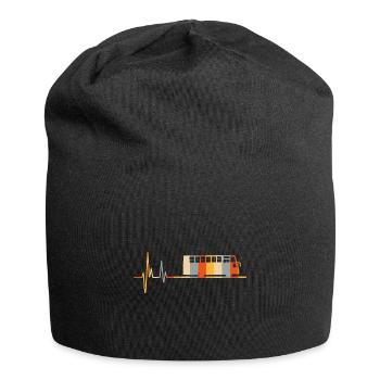 Busfahrer Herzschlag Linienbus EKG Bus Retro - Jersey-Beanie - Schwarz - Vorne