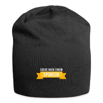 suche nach einem Sponsor - Jersey-Beanie - Schwarz - Vorne