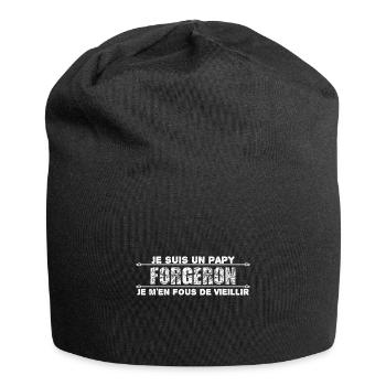 je suis un papy forgeron cadeau pour mon papy. - Bonnet en jersey - noir - Devant