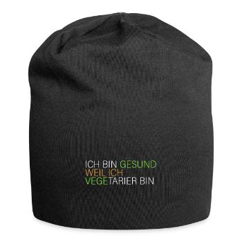 gesund weil ich Vegetarier bin - Jersey-Beanie - Schwarz - Vorne