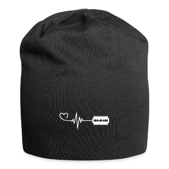 Rasierklinge Puls Herz Liebe - Jersey-Beanie - Schwarz - Vorne