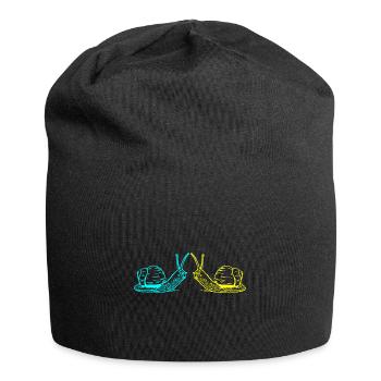 Schnecken Schneckenhaus Schnecke 80er 90er - Jersey-Beanie - Schwarz - Vorne