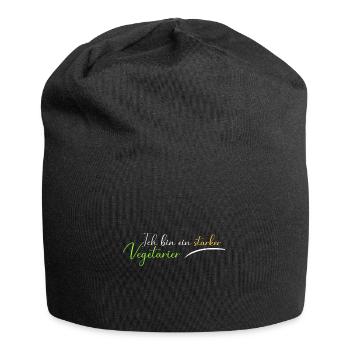 Ich bin ein starker Vegetarier - Jersey-Beanie - Schwarz - Vorne