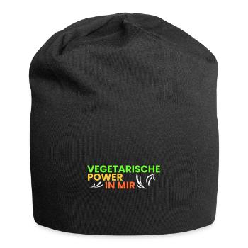 vegetarische Power in mir - Jersey-Beanie - Schwarz - Vorne