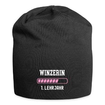 Winzerin Ausbildung 1 Lehrjahr erstes Berufsjahr - Jersey-Beanie - Schwarz - Vorne