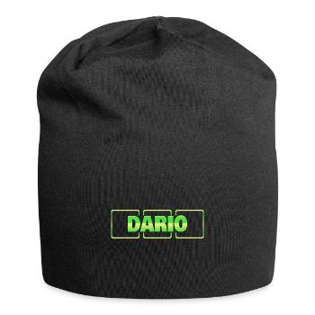 Geschenkidee Dario - Jersey-Beanie - Schwarz - Vorne