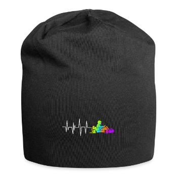 Kart Rennfahrer Herzschlag Kartfahrer Herzrate - Jersey-Beanie - Schwarz - Vorne