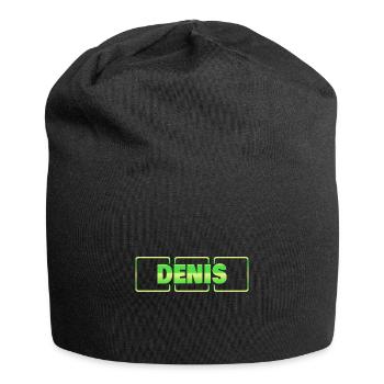 Geschenkidee Denis - Jersey-Beanie - Schwarz - Vorne