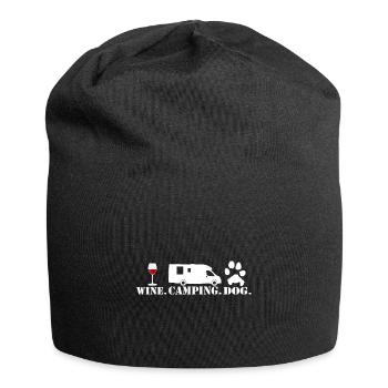 Red wine dog camping - Jersey Beanie - black - Front