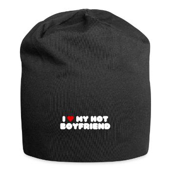 J’aime mon cadeau de couple coeur chaud - Bonnet en jersey - noir - Devant