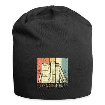 Les livres me rendent heureux - Bonnet en jersey - noir - Devant