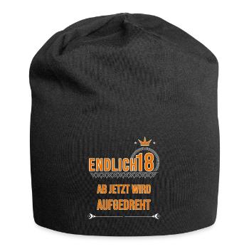 18. Geburtstag - Jersey-Beanie - Schwarz - Vorne