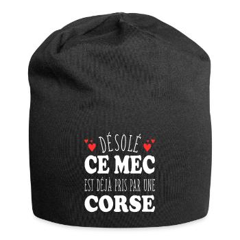 Mec Avec Corse Cadeau Couple Saint Valentin - Bonnet en jersey - noir - Devant
