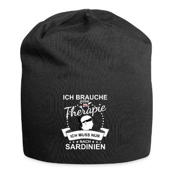 Sardinien Flagge Sardische Fahne Keine Therapie - Jersey-Beanie - Schwarz - Vorne