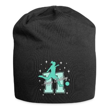 11. Geburtstag Fussball Fussballspielerin - Jersey-Beanie - Schwarz - Vorne